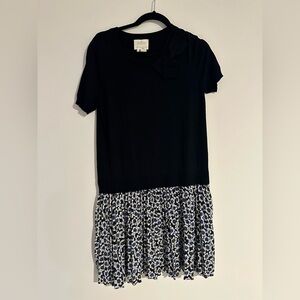 Kate Spade Black Top with Floral Black and White Skirt Dress